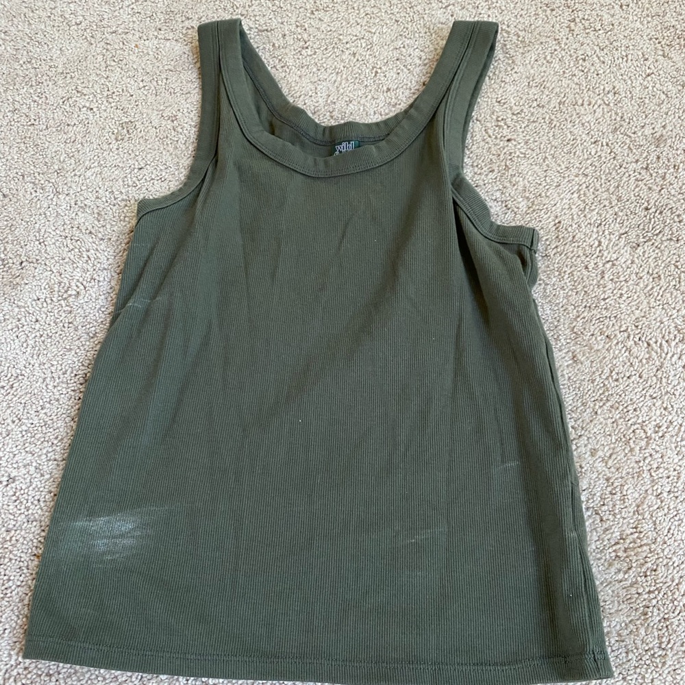 A plain green tank top
